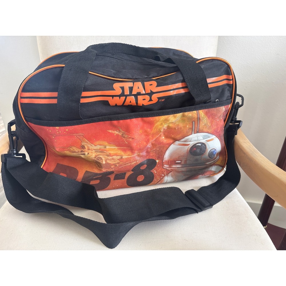 Vintage Star Wars BB-8 Duffel Bag Black Orange Droid Graphic Bag Shoulder Strap